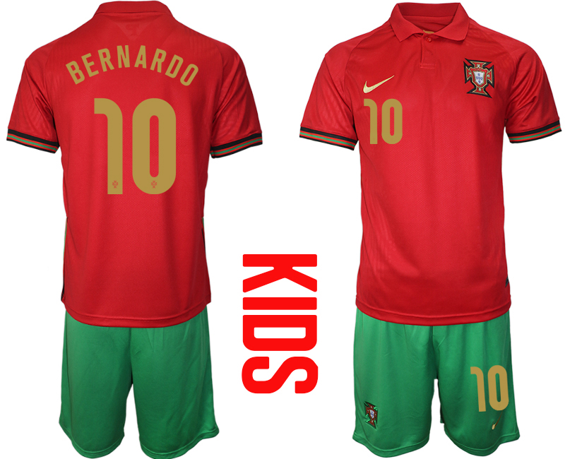 Cheap 2021 European Cup Portugal home Youth 10 soccer jerseys